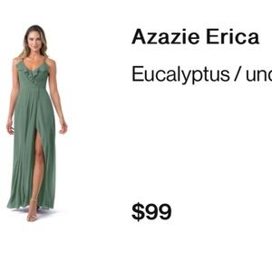 Azazie Erica bridesmaid dress in Eucalyptus- size A10
